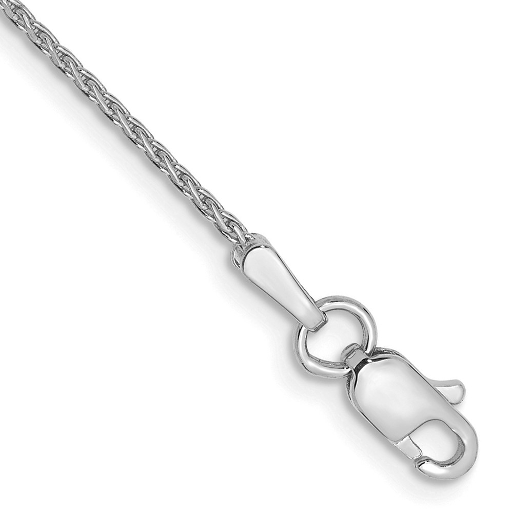 Picture of Finest Gold 14K White Gold 10 in. 1 mm Parisian Diamond-Cut Wheat Chain Anklet