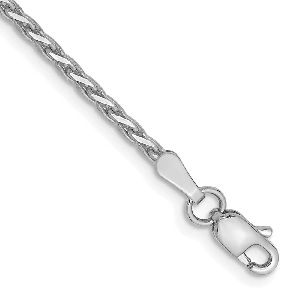 Picture of Finest Gold 14K White Gold 1.9 mm D-C Parisian Wheat Chain Anklet