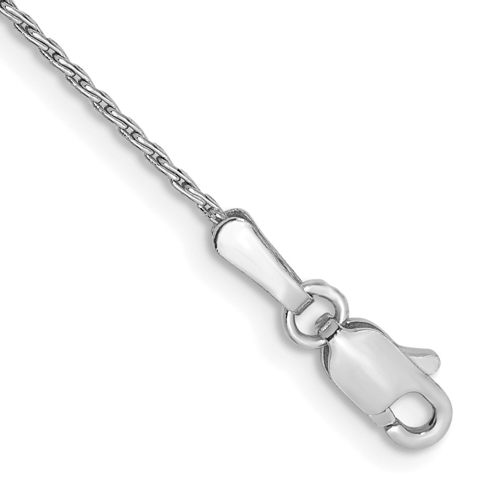 Picture of Finest Gold 14K White Gold 1 mm Round Parisian Wheat Chain 7 in. Bracelet