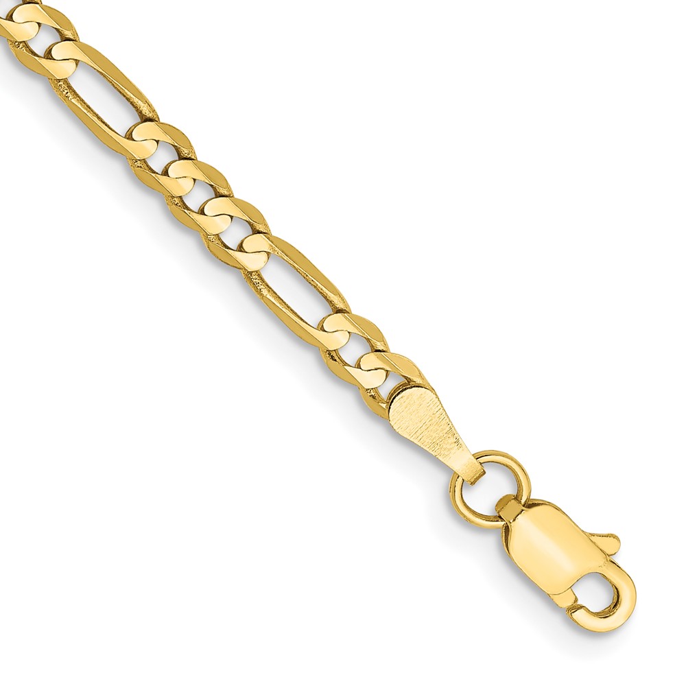 Picture of Finest Gold 10K 3 mm Yellow Gold Flat Figaro Chain