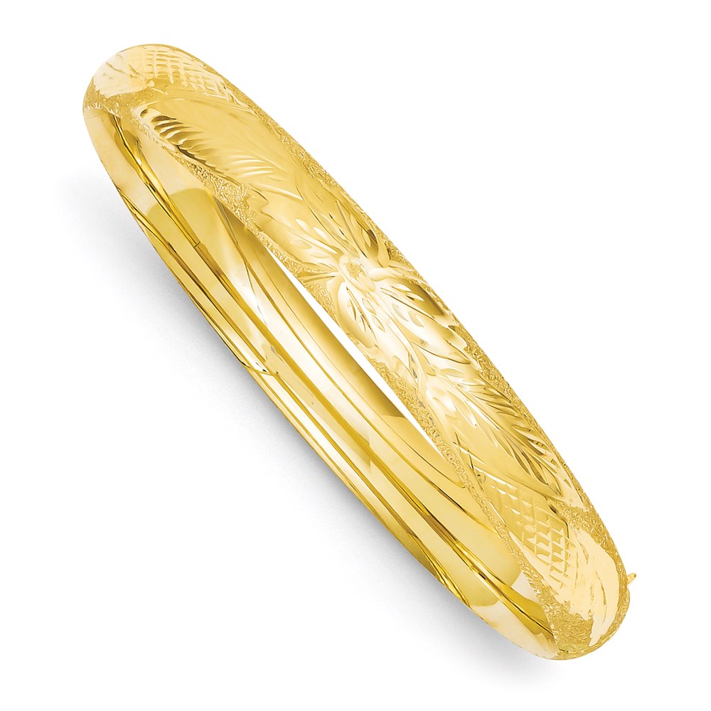 Gold Classics(tm) 14kt. Gold 5/16 Laser Cut Hinged Bangle Bracelet -  Fine Jewelry Collections, UBSLZ5/16O