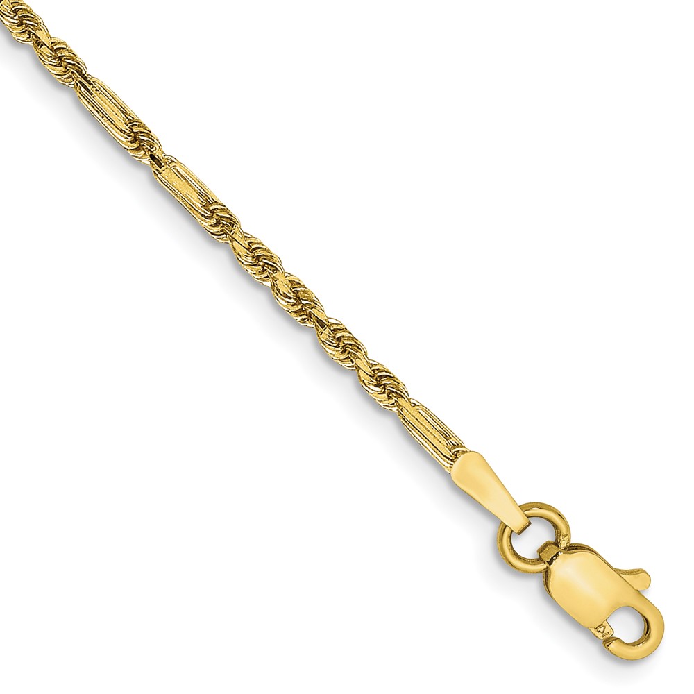 Picture of Finest Gold 14K Yellow Gold 1.8 mm Diamond-Cut Milano Rope Chain 7 in. Bracelet