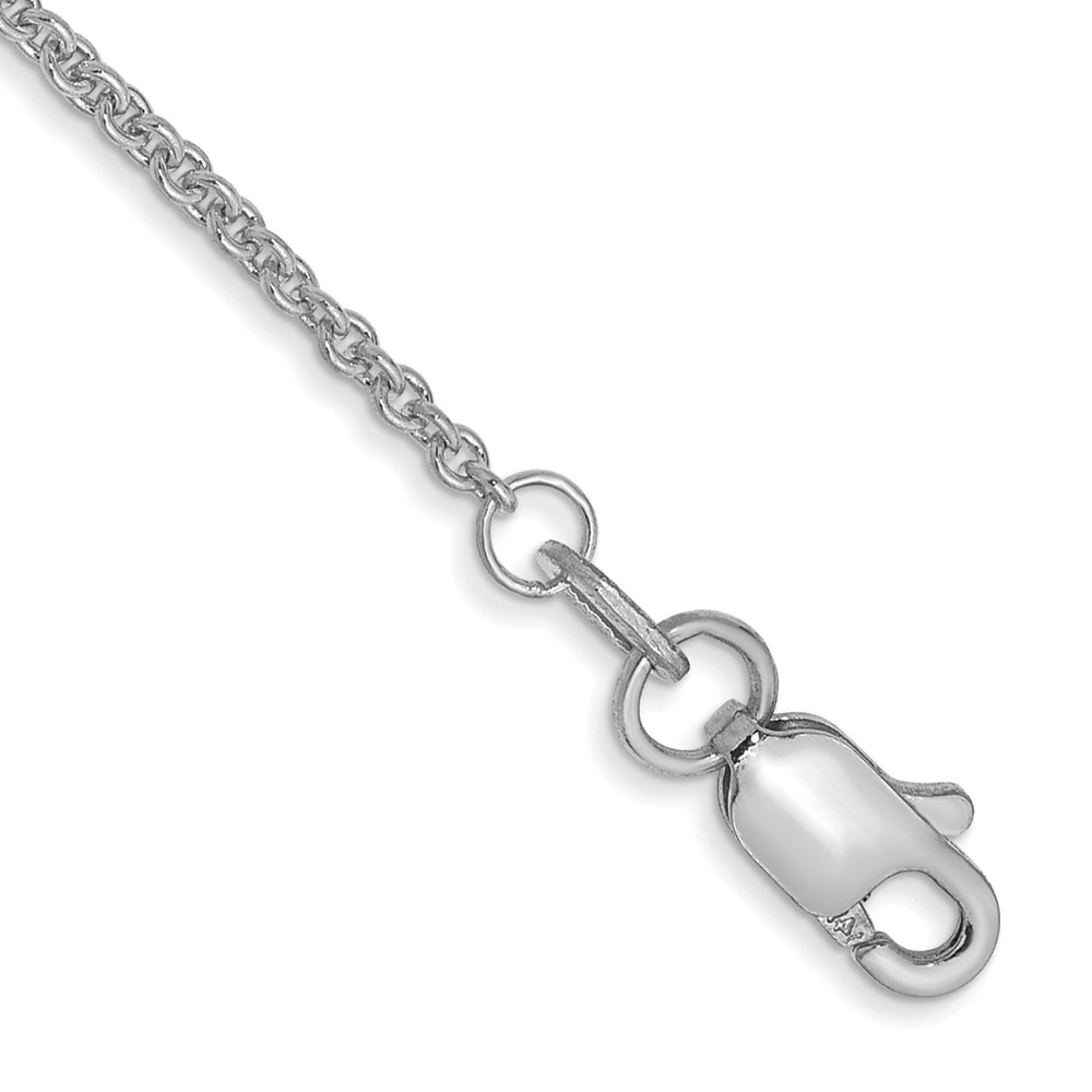 Picture of Finest Gold 14K White Gold 9 in. 1.4 mm Solid Polished Cable Chain Anklet