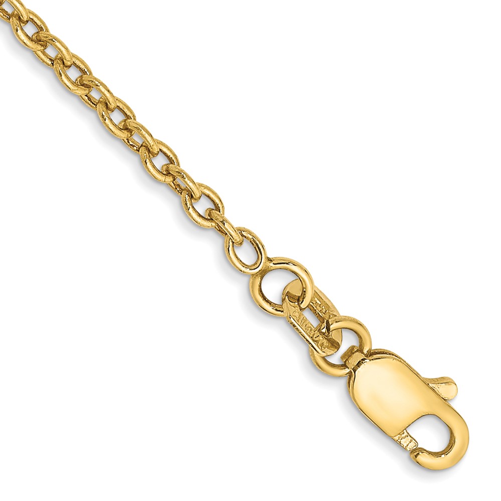 Picture of Finest Gold 14K Yellow Gold 9 in. 1.8 mm Forzantine Cable Chain Anklet