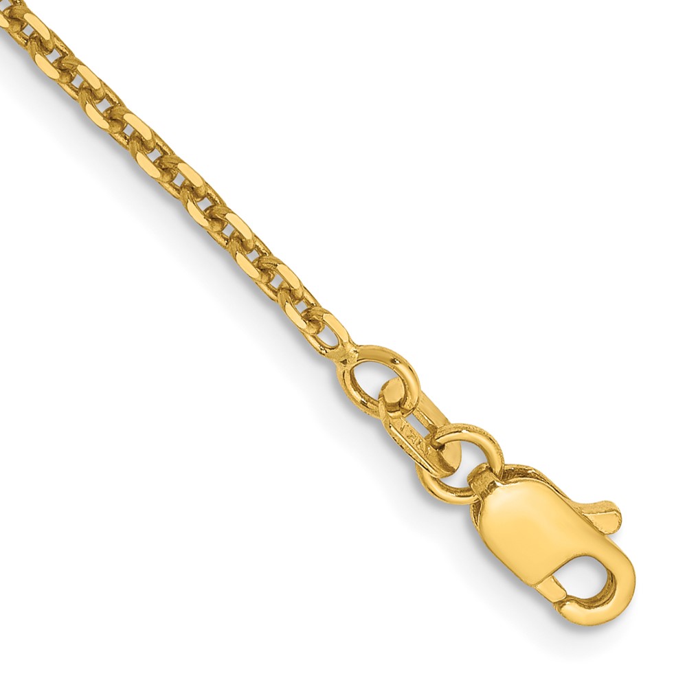 Picture of Finest Gold 14K Yellow Gold 9 in. 1.65 mm Solid Diamond-Cut Cable Chain Anklet