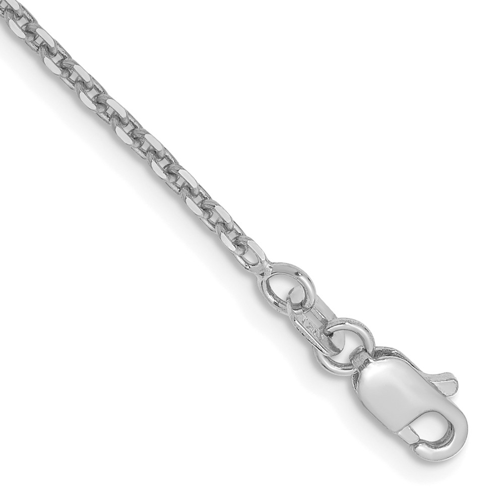 Picture of Finest Gold 14K White Gold 9 in. 1.65 mm Diamond-Cut Cable Chain Anklet