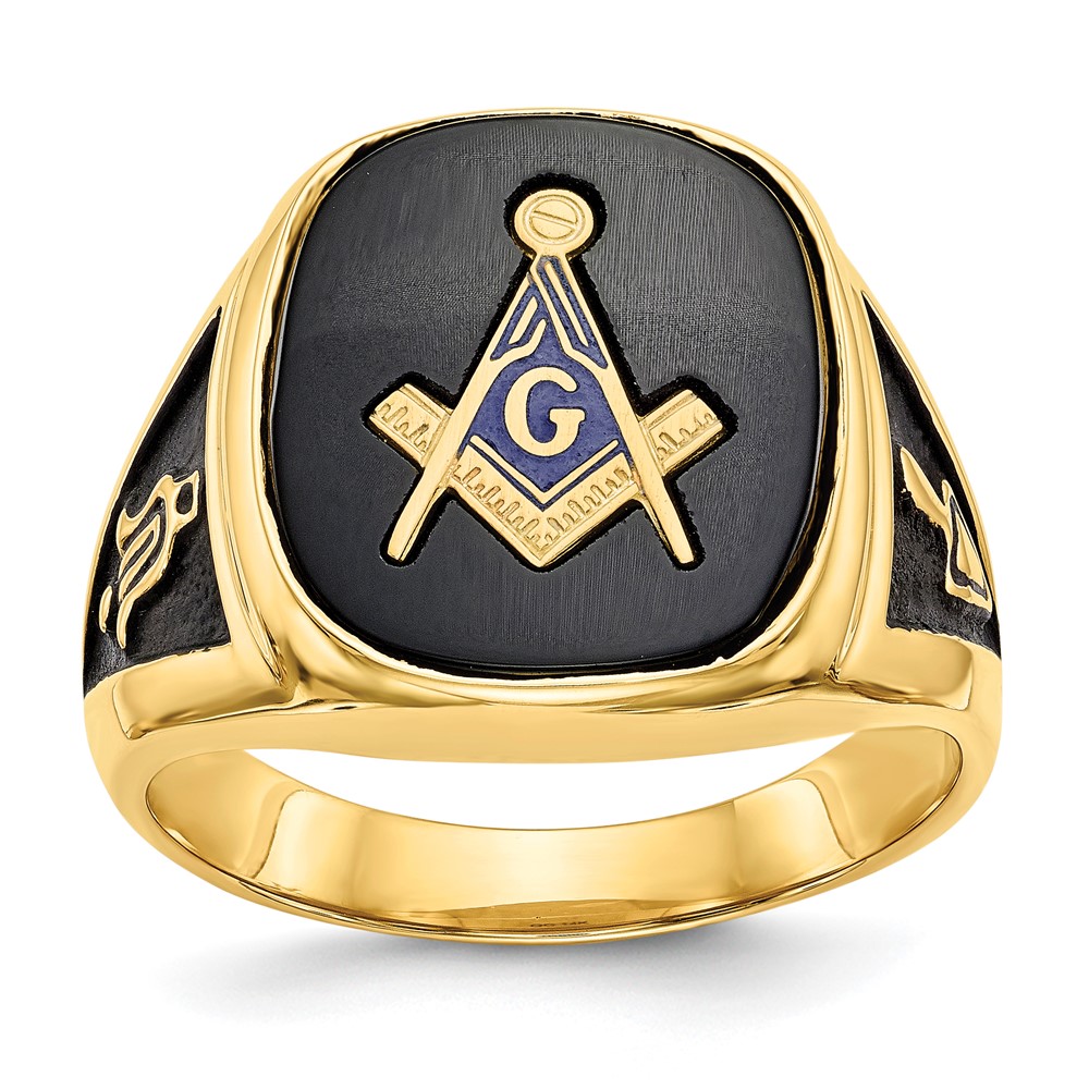 Picture of Quality Gold Y1596M 14K Mens Masonic Ring&#44; Size 10