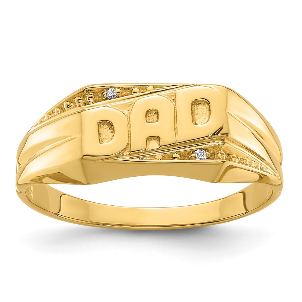 Picture of Finest Gold 14K Yellow Gold AA Diamond Mens Ring - Size 10
