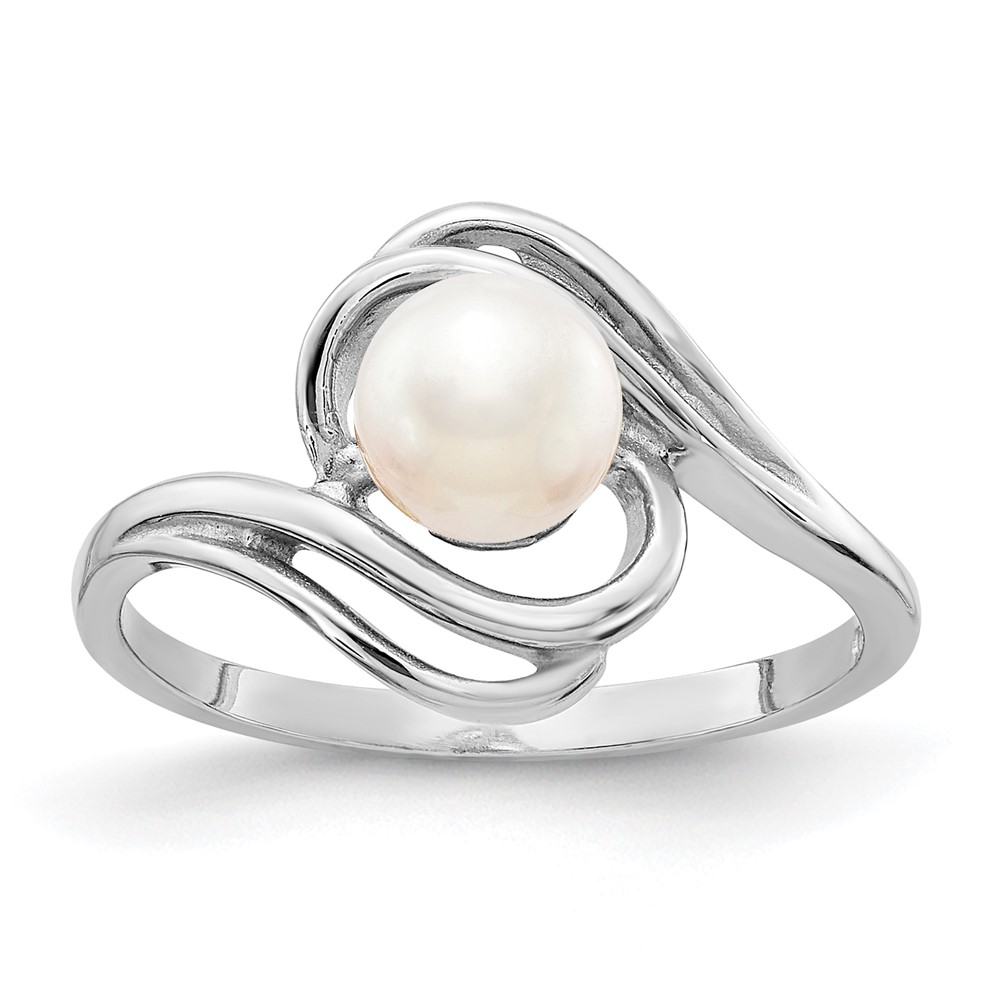Picture of Finest Gold 14K White Gold 5.5 mm FW Cultured Pearl Ring&amp;#44; Size 6