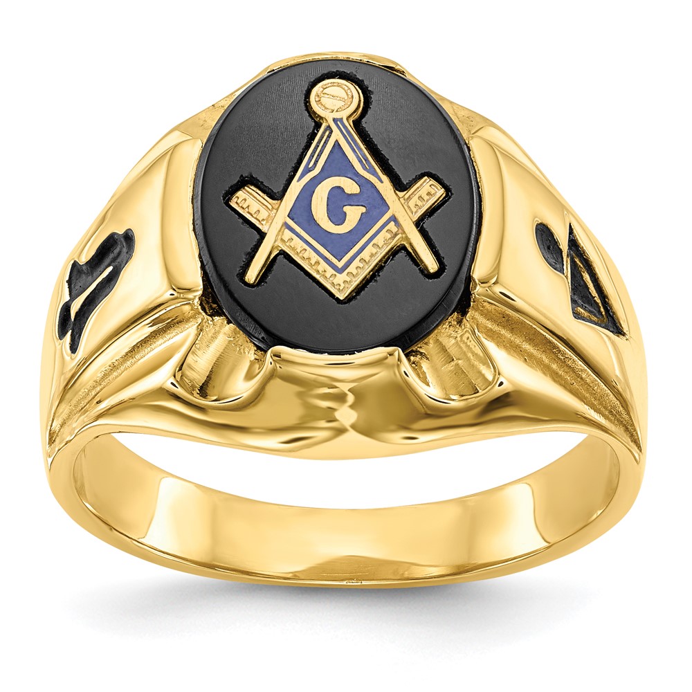 Picture of Finest Gold 14K Mens Masonic Ring&#44; Size 10