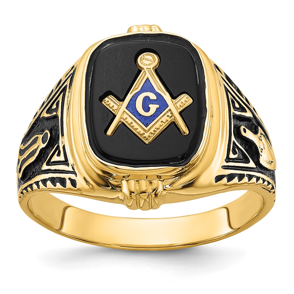 Picture of Finest Gold 14K Mens Masonic Ring - Size 10