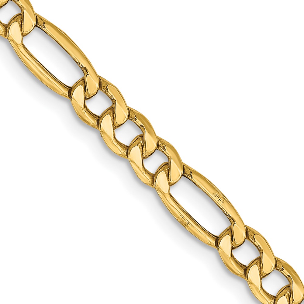 Unisex Gold Classics(tm) 10kt. 4.4mm 20in. Semi-Solid Figaro Chain -  Fine Jewelry Collections, 10BC94-20