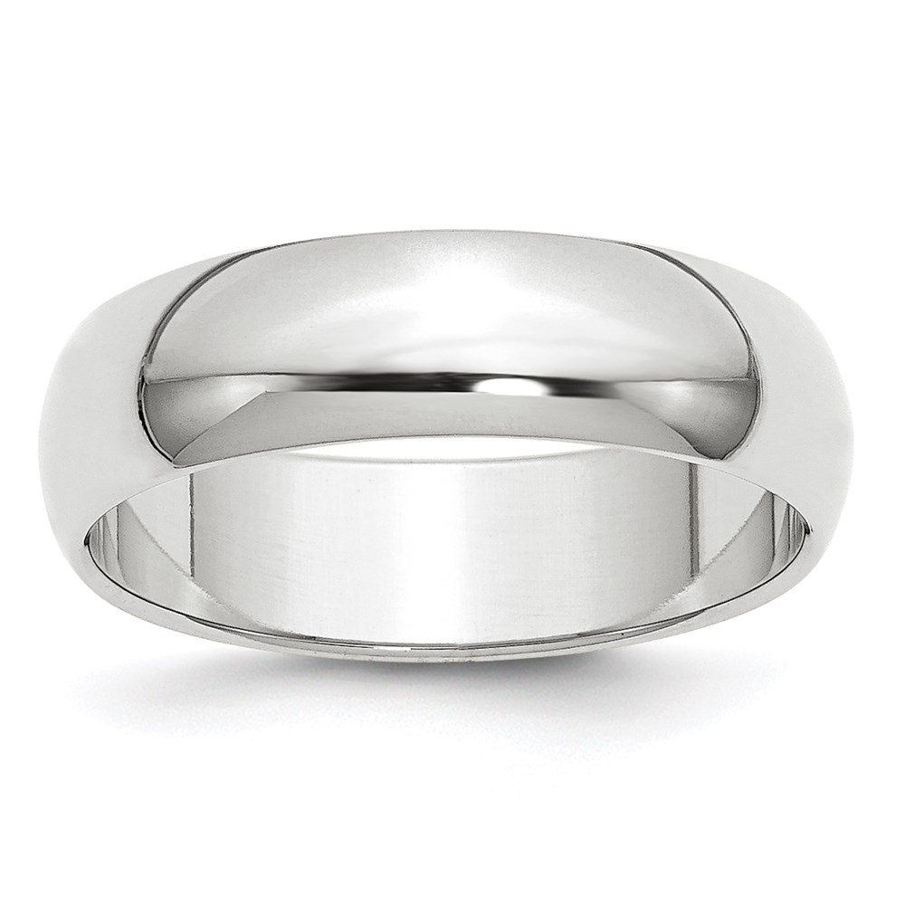 Picture of Finest Gold 10K White Gold 6 mm Half-Round Band - Size 10.5