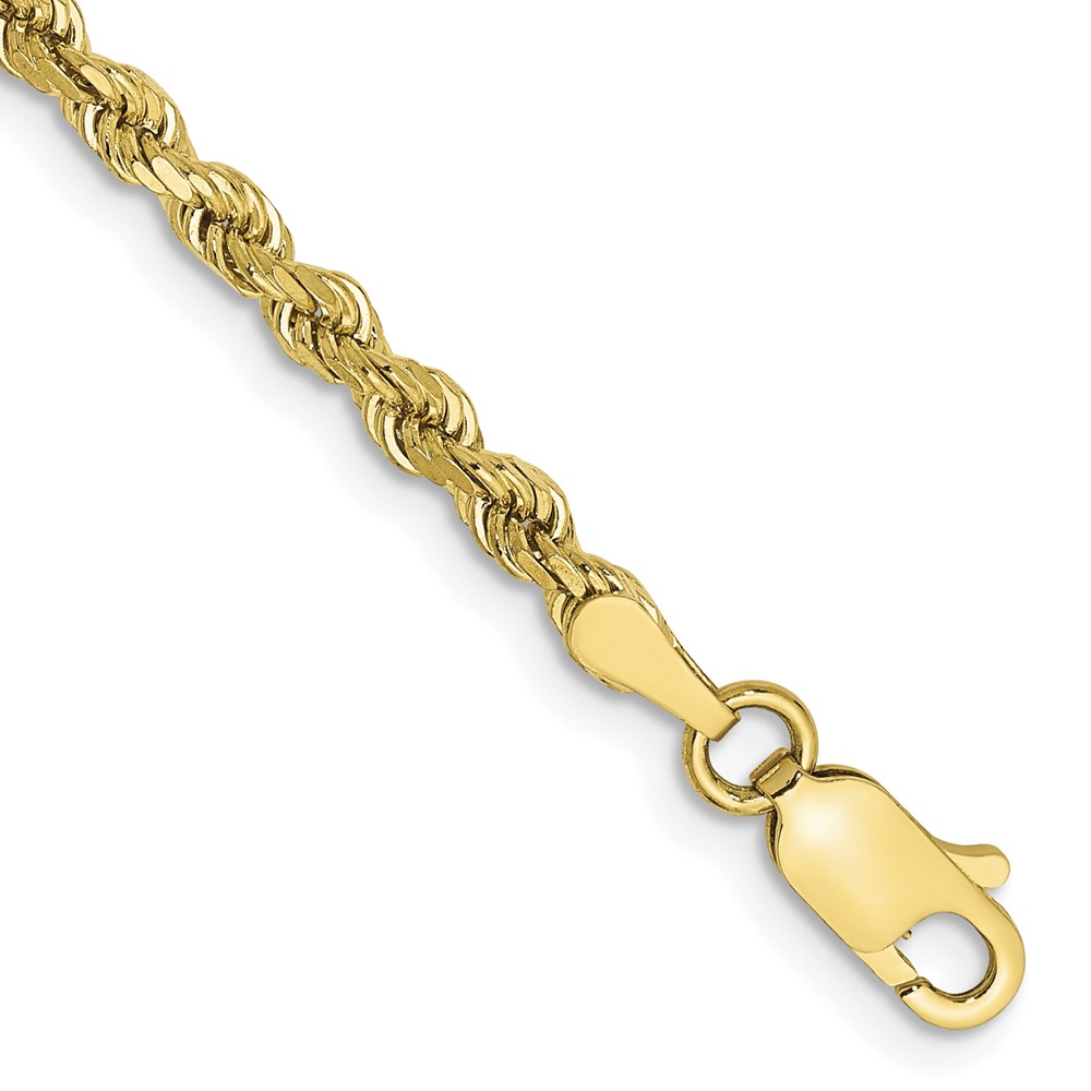 Picture of Finest Gold 10K Yellow Gold 9 in. 2.75 mm Diamond-Cut Rope Chain