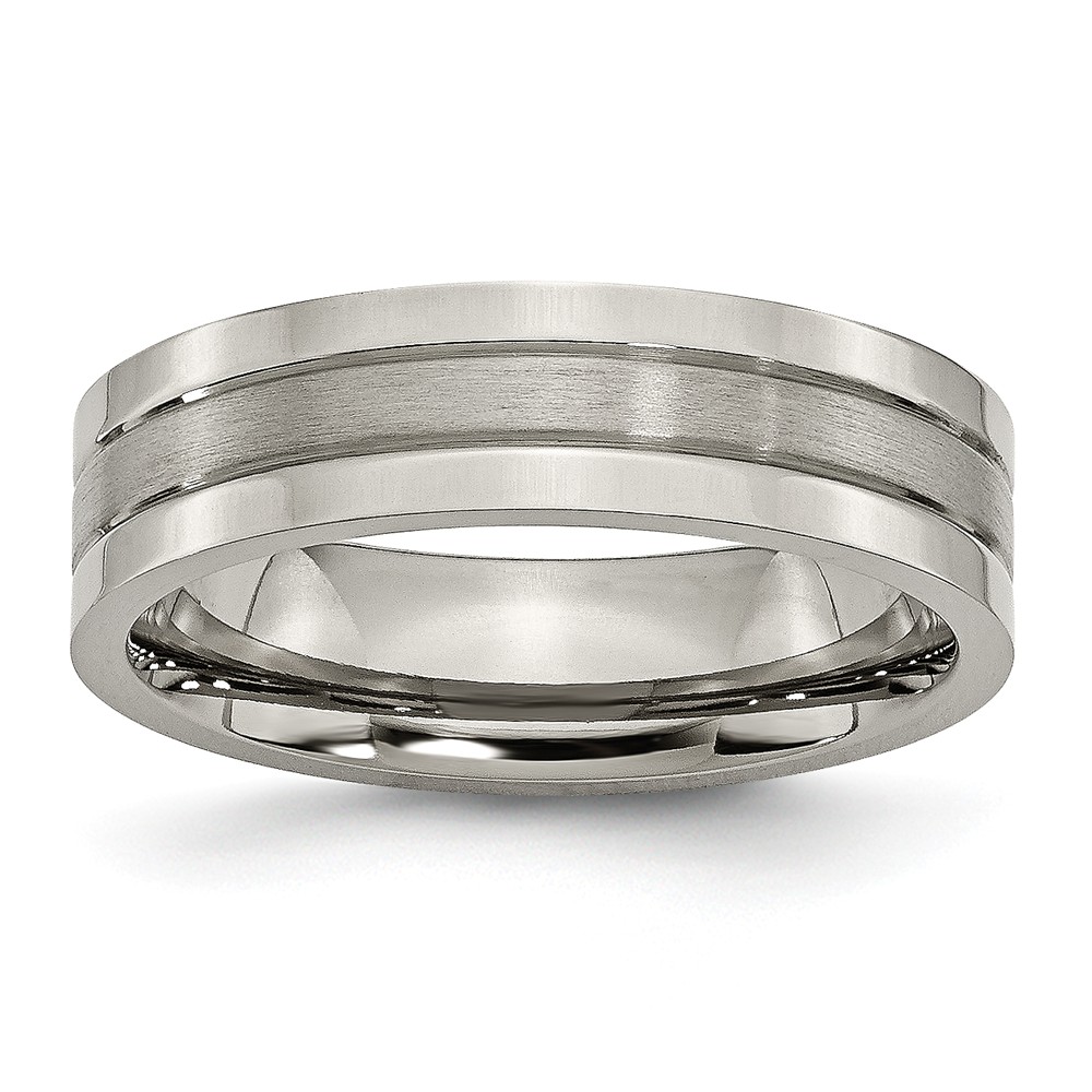 Picture of Bridal TB188-10.5 6 mm Titanium Grooved Brushed & Polished Band&#44; Size 10.5