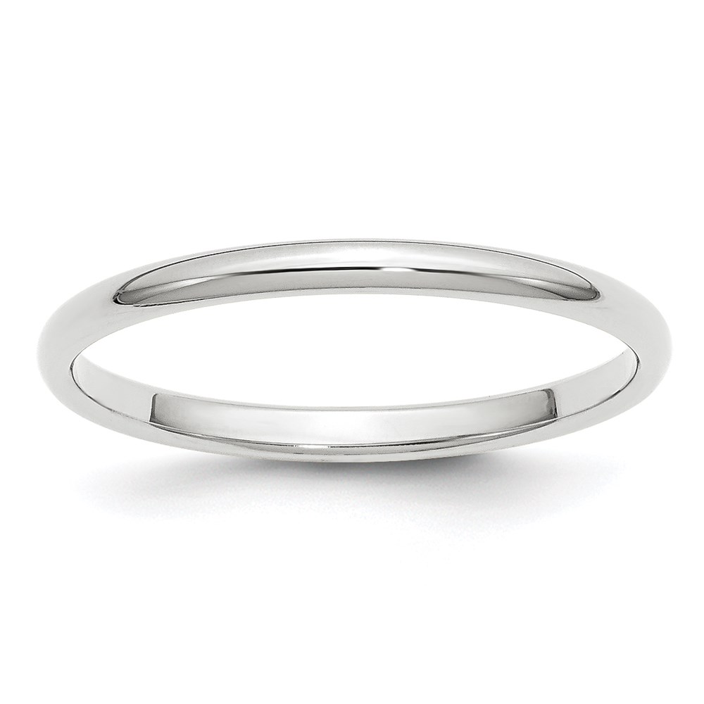 Picture of Finest Gold 10K White Gold 2 mm Half-Round Band - Size 7