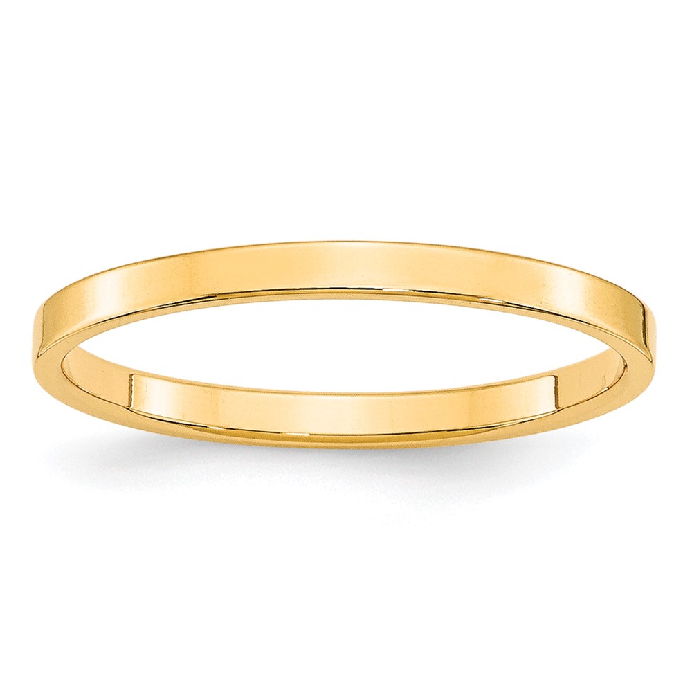 Picture of Finest Gold 10K 2 mm Yellow Gold Light Weight Flat Band - Size 7