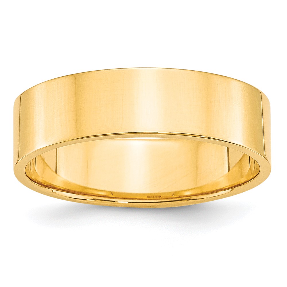 Picture of Finest Gold 10K 6 mm Yellow Gold Light Weight Flat Band - Size 8