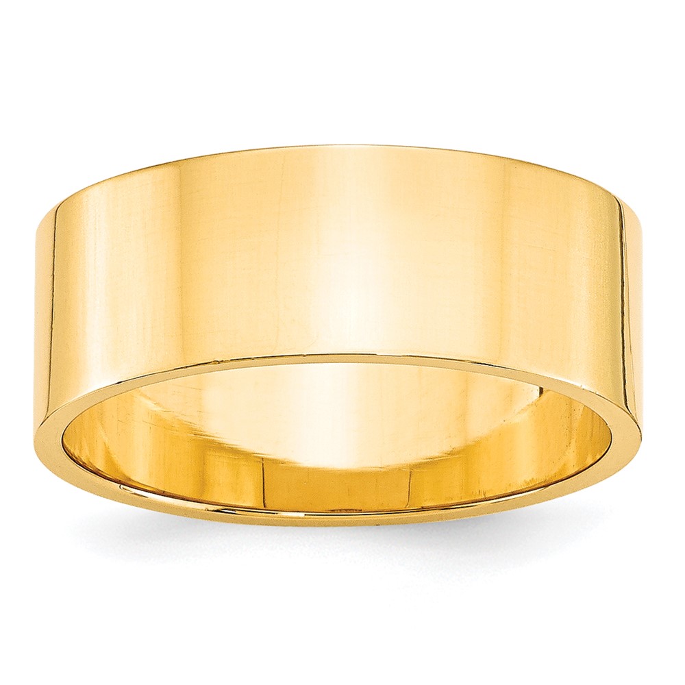 Picture of Finest Gold 10K Yellow Gold 8 mm Lightweight Flat Wedding Band - Size 8.5