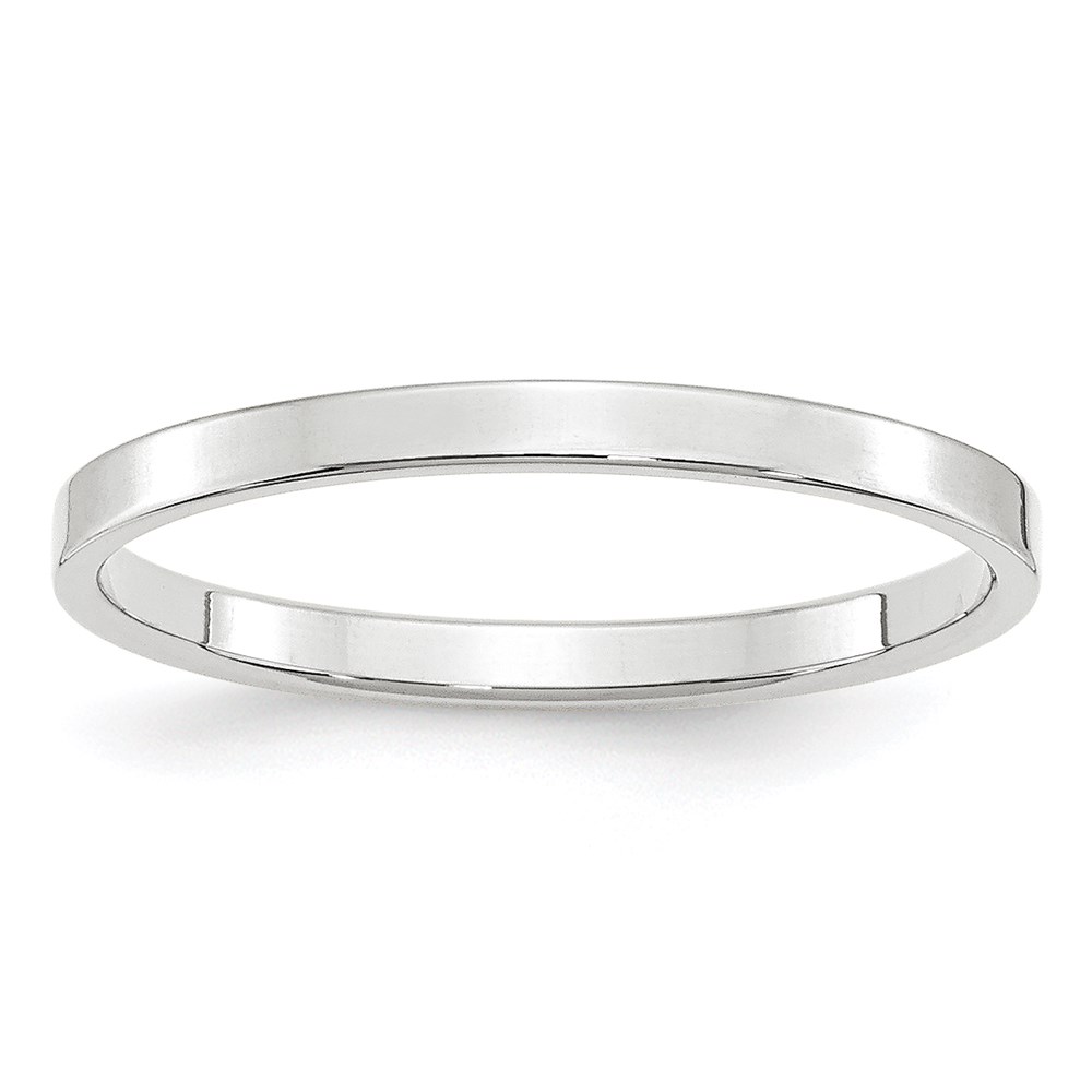 Picture of Finest Gold 10K White Gold 2 mm LTW Flat Band&#44; Size 7