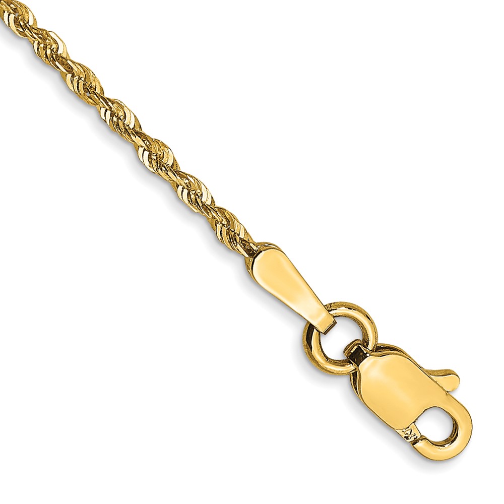 Picture of Finest Gold 14K Yellow Gold 10 in. 1.5 mm Diamond-Cut Extra-Light Rope Chain Anklet