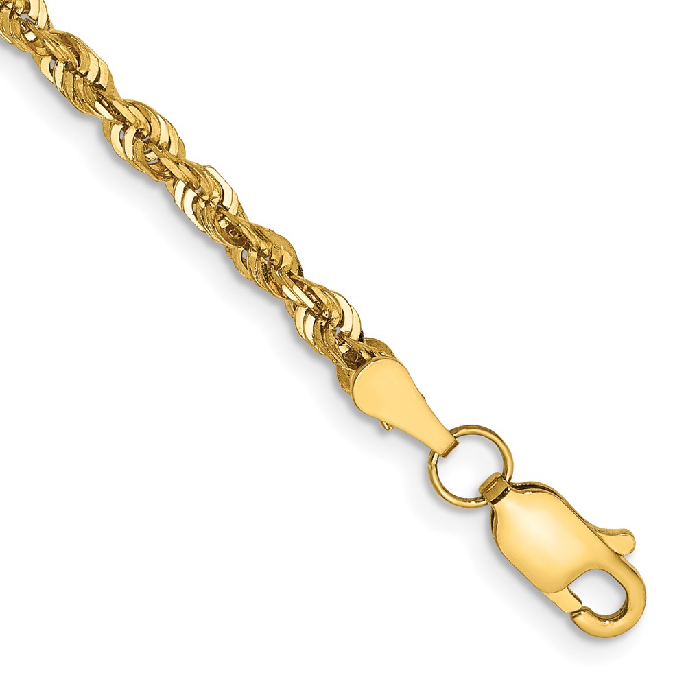 Picture of Finest Gold 14K Yellow Gold 10 in. 2.75 mm Extra-Light Diamond-Cut Rope Chain Anklet