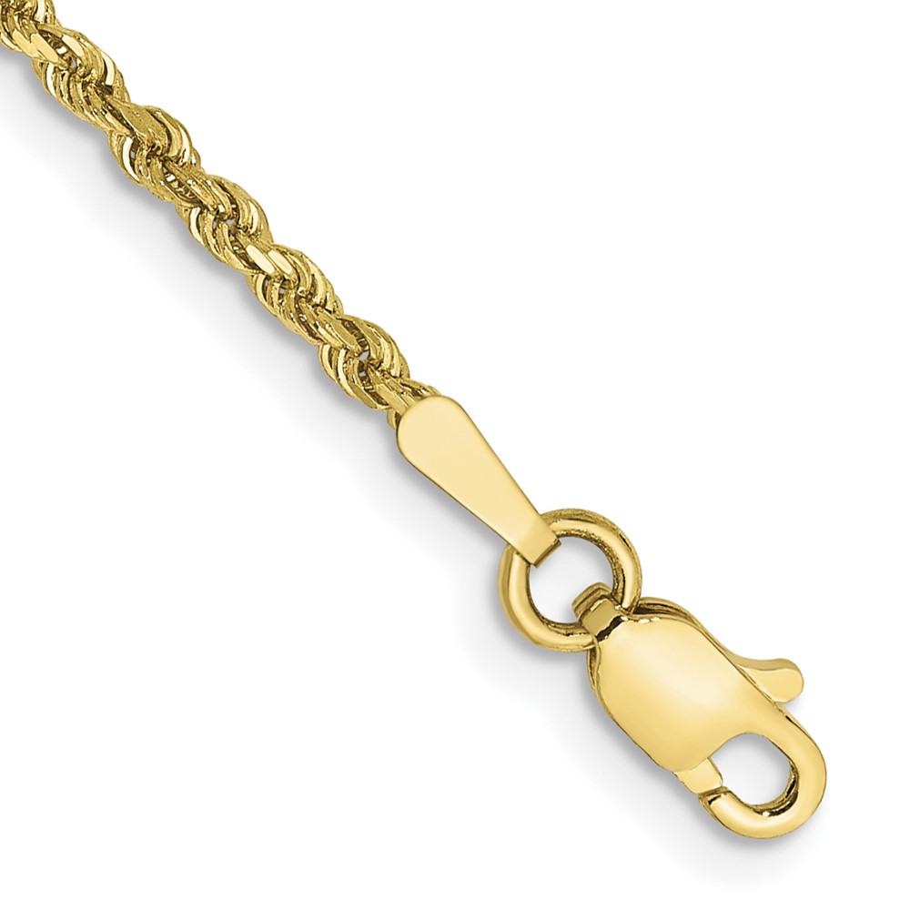 Picture of Finest Gold 10K Yellow Gold 9 in. 1.75 mm Diamond-Cut Rope Chain Anklet