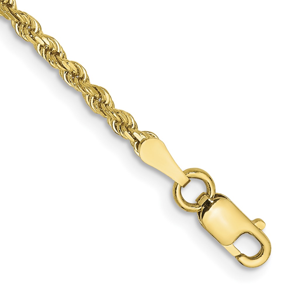 Picture of Finest Gold 10K Yellow Gold 9 in. 2 mm Diamond-Cut Rope Chain Anklet