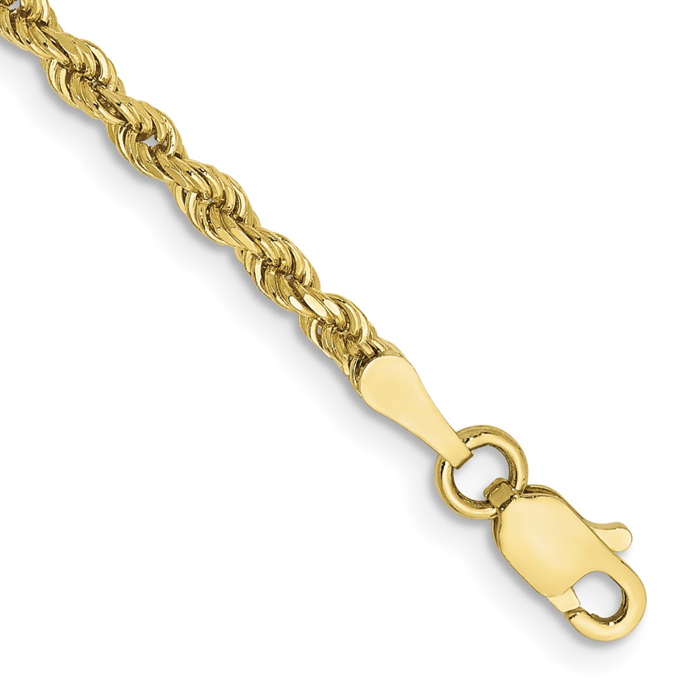 Picture of Finest Gold 10K Yellow Gold 9 in. 2.25 mm Diamond-Cut Rope Chain Anklet