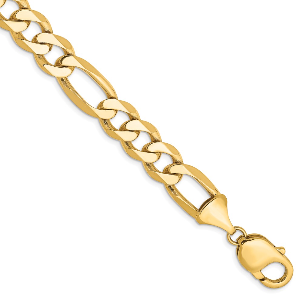 Picture of Finest Gold 14K Yellow Gold 10 mm Flat Figaro 9 in. Chain Bracelet