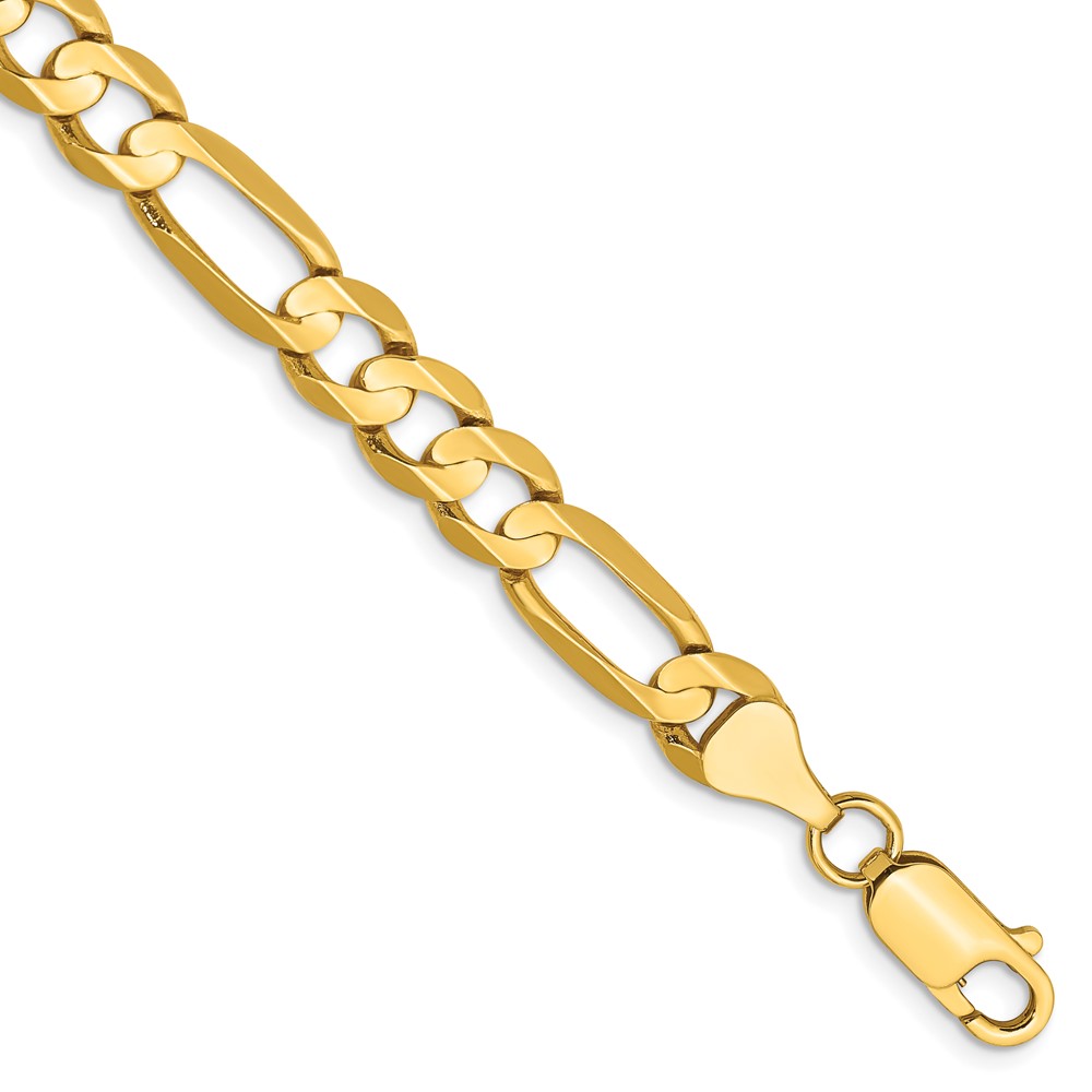 Mens Gold Classics(tm) 6.75mm. 14k Concave Open Figaro Bracelet -  Fine Jewelry Collections, LFG180-8