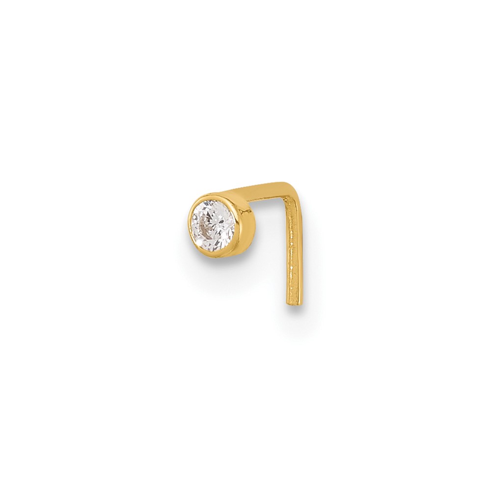 Picture of Finest Gold 14K Yellow Gold 22 Gauge 2.5 mm CZ Nose Stud