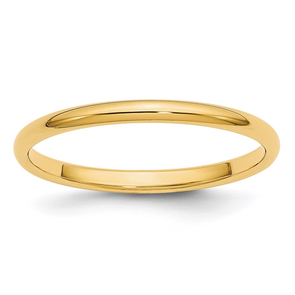 Picture of Finest Gold 14K 2 mm Half-Round Wedding Band&amp;#44; Yellow - Size 6