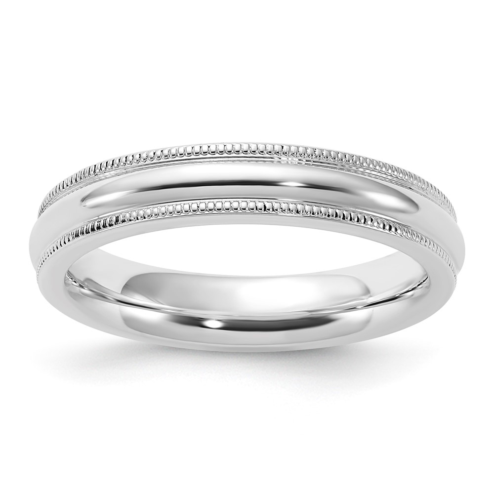 Picture of Finest Gold Sterling Silver 4 mm Milgrain Comfort Fit Band - Size 10