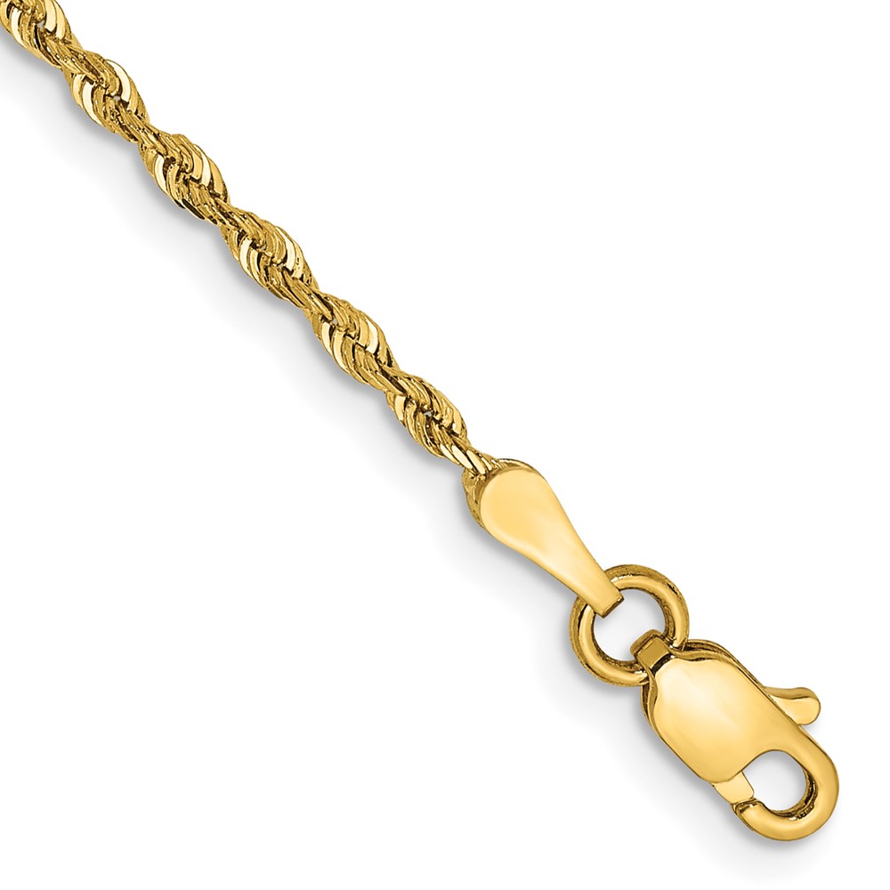 Picture of Finest Gold 14K Yellow Gold 10 in. 1.85 mm Diamond-Cut Quadruple Rope Chain Anklet