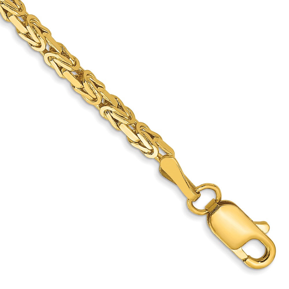 Picture of Finest Gold 14K Yellow Gold 2 mm Byzantine Chain 7 in. Bracelet