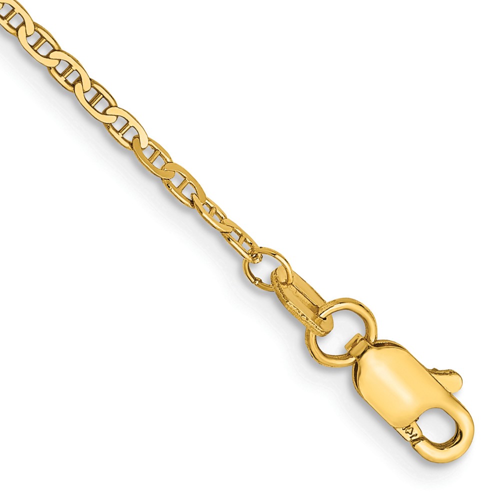 Picture of Finest Gold 14K Yellow Gold 10 in. 1.5 mm Lightweight Flat Anchor Link Chain Anklet