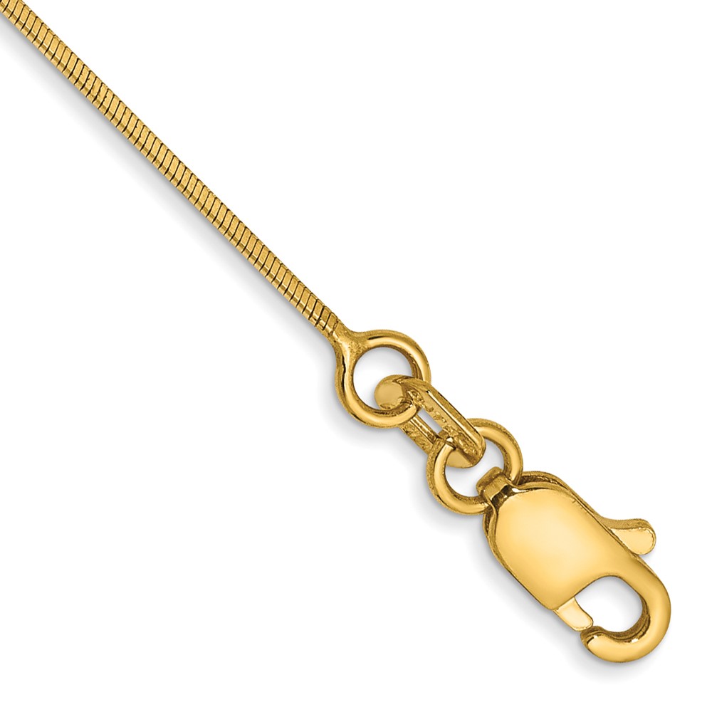 Picture of Finest Gold 14K Yellow Gold 10 in. 0.6 mm Octagonal Snake Chain Anklet