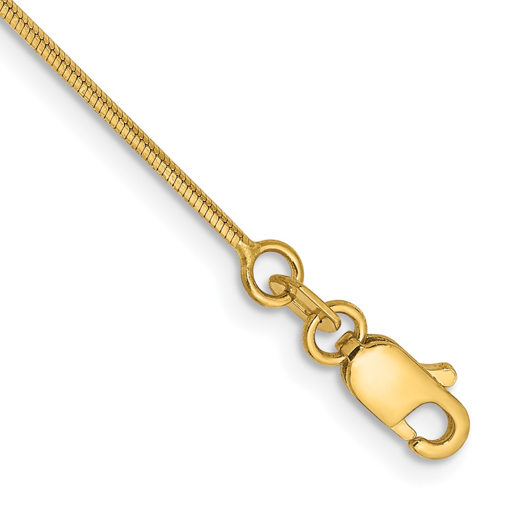 Picture of Finest Gold 14K Yellow Gold 10 in. 0.8 mm Octagonal Snake Chain Anklet