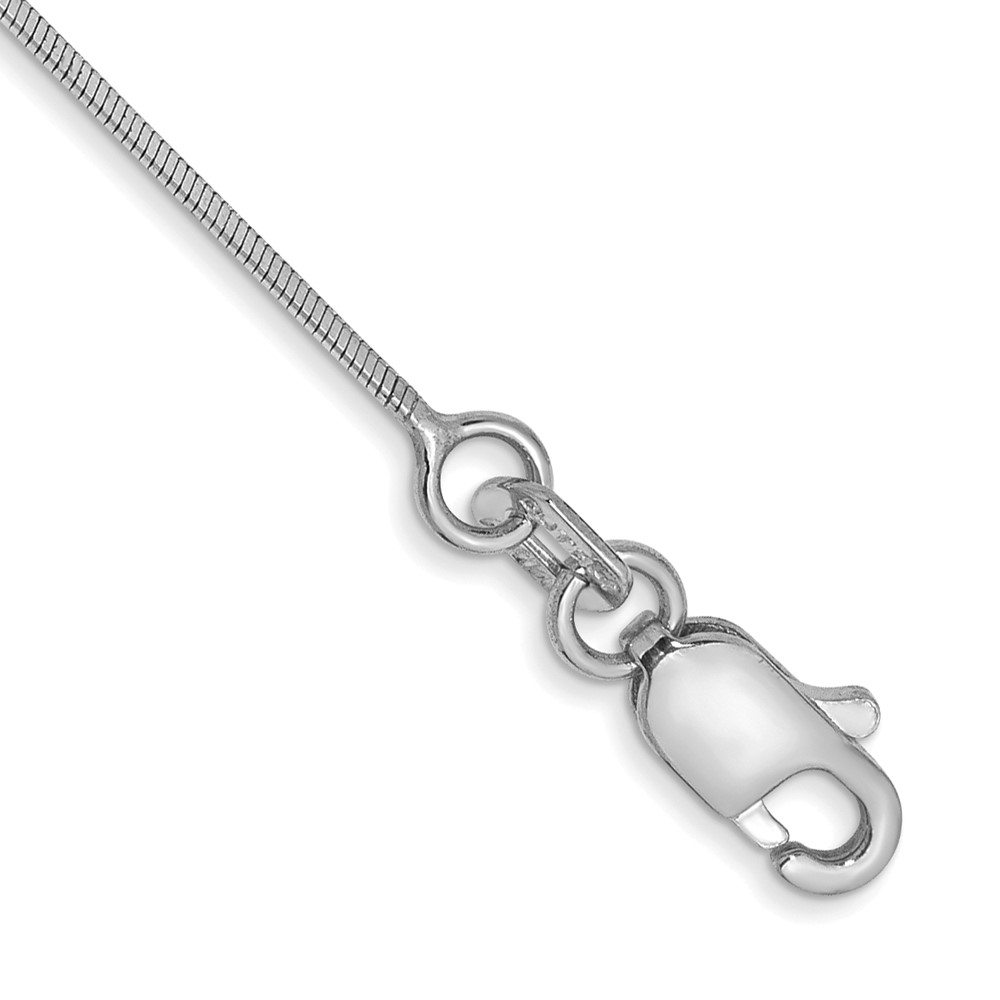Picture of Finest Gold 14K White Gold 10 in. 0.6 mm Octagonal Snake Chain Anklet