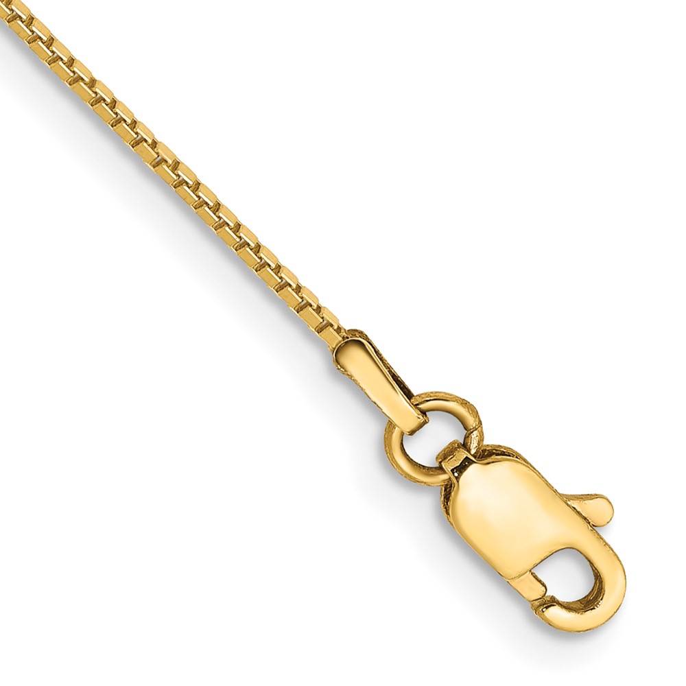 Picture of Finest Gold 0.90 mm 14k Box Chain Anklet&amp;#44; Yellow