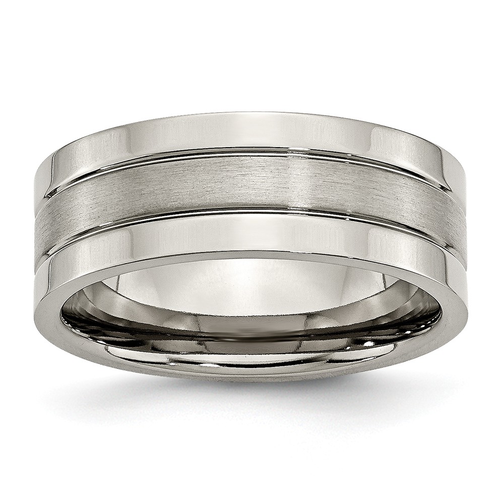 Picture of Bridal TB189-11 8 mm Titanium Grooved Brushed & Polished Band&#44; Size 11