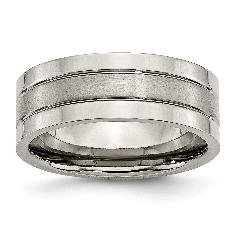 Picture of Bridal TB189-11.5 8 mm Titanium Grooved Brushed & Polished Band&#44; Size 11.5