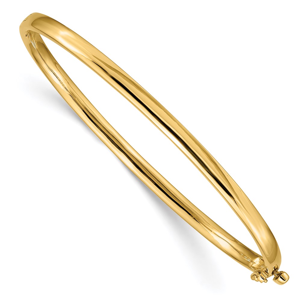 14K Yellow Gold 3.6 mm Polished Solid Hinged Bangle Bracelet -  Bagatela, BA2717924