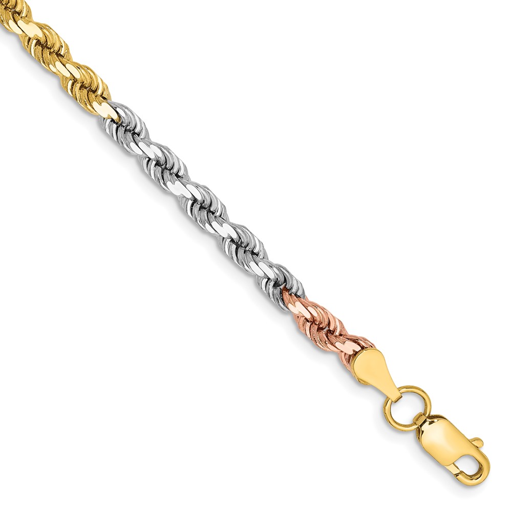 Picture of Finest Gold 14K Tri-color 4 mm D-C Rope Chain