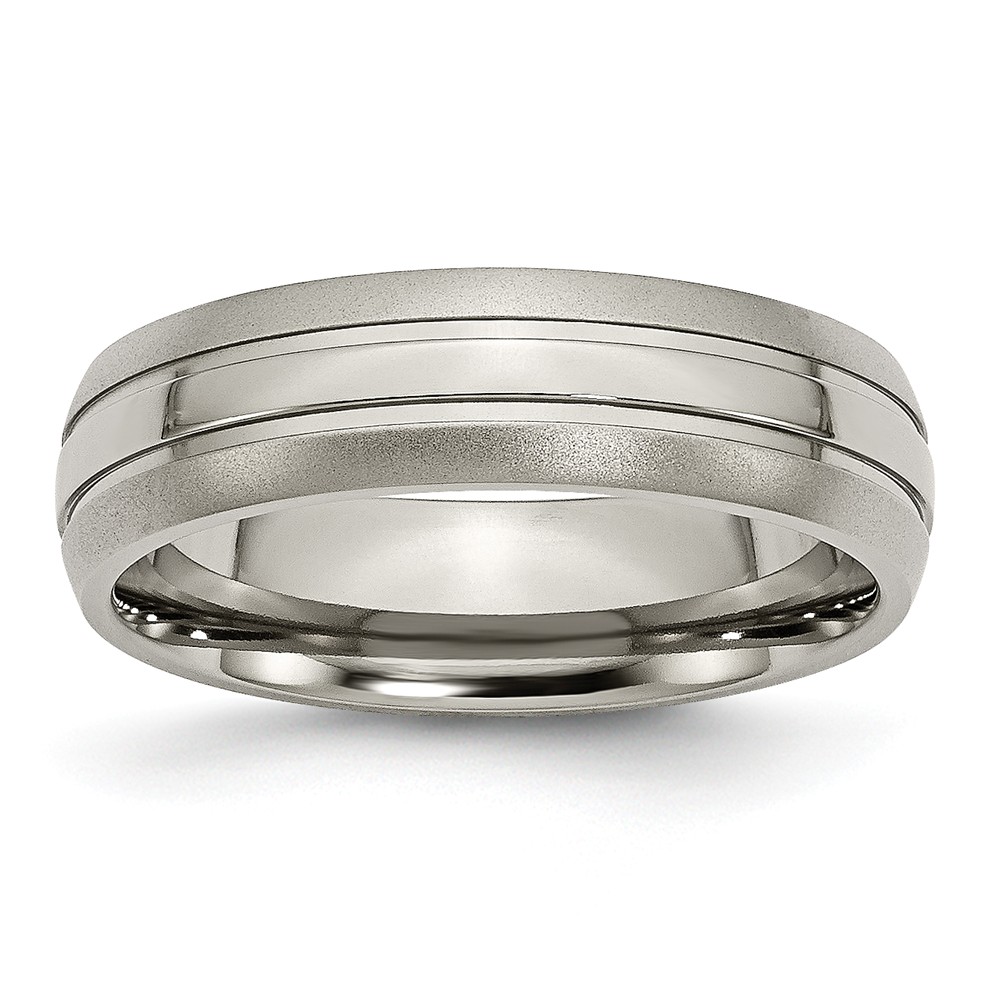 Picture of Bridal TB190-10.5 6 mm Titanium Grooved Brushed & Polished Band&#44; Size 10.5