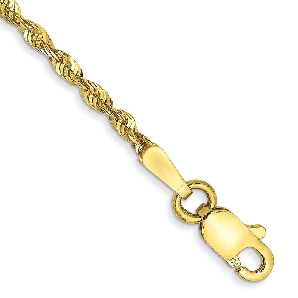 Picture of Quality Gold 10EX014-10 1.8 mm 10K Extra-Light Diamond Cut Rope Chain Anklet