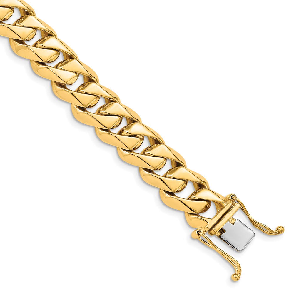 Picture of Finest Gold 14K Yellow Gold 11 mm Hand-Polished Traditional Link 8 in. Bracelet