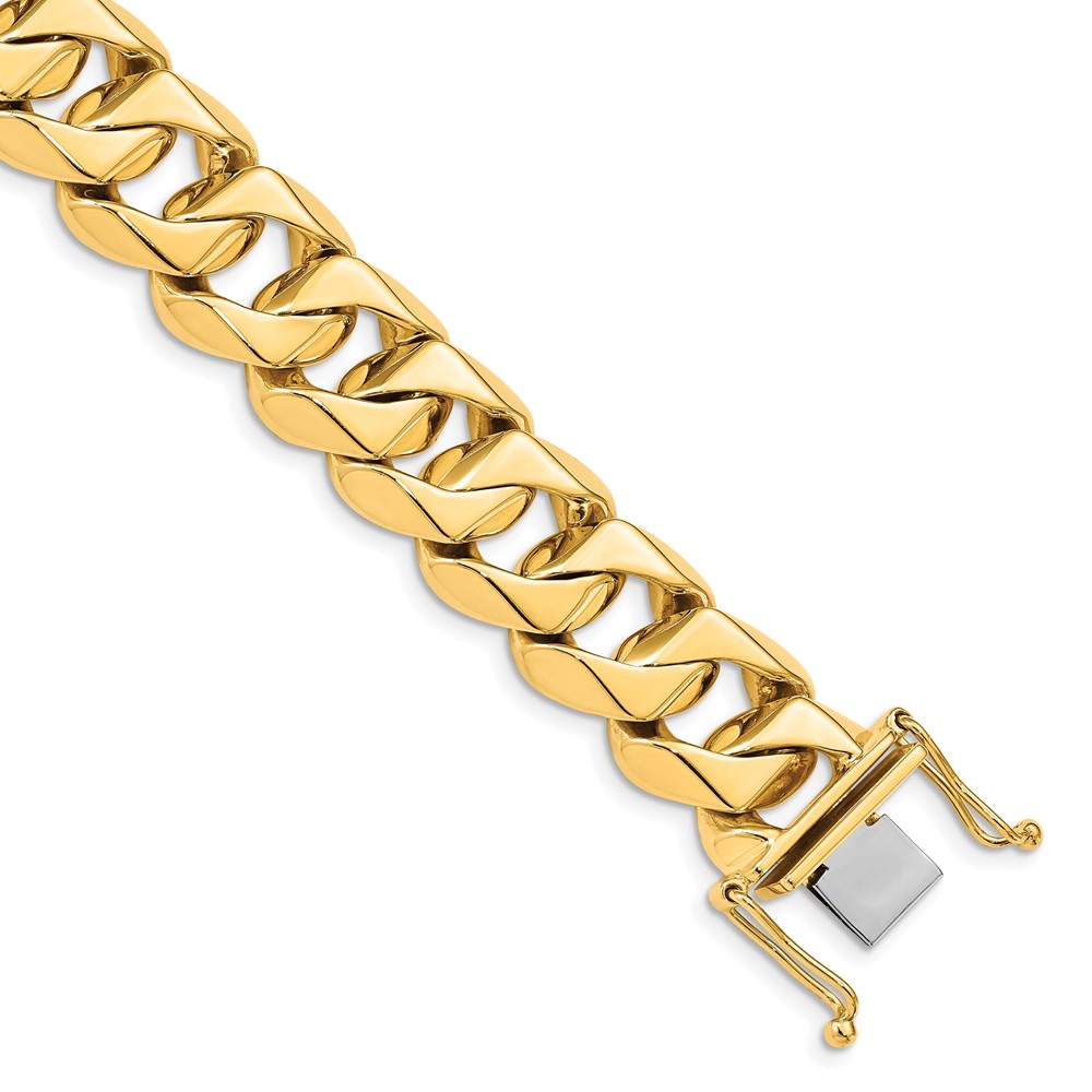Picture of Finest Gold 14K Yellow Gold 15 mm Hand-Polished Traditional Link 8 in. Bracelet