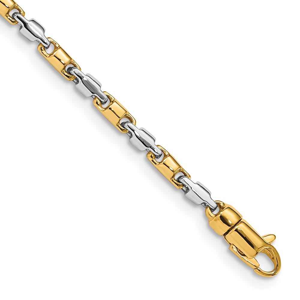 Picture of Finest Gold 14K Two-tone 2.5 mm Hand-polished Fancy Link Bracelet